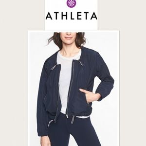 Athleta navy chill bomber jacket